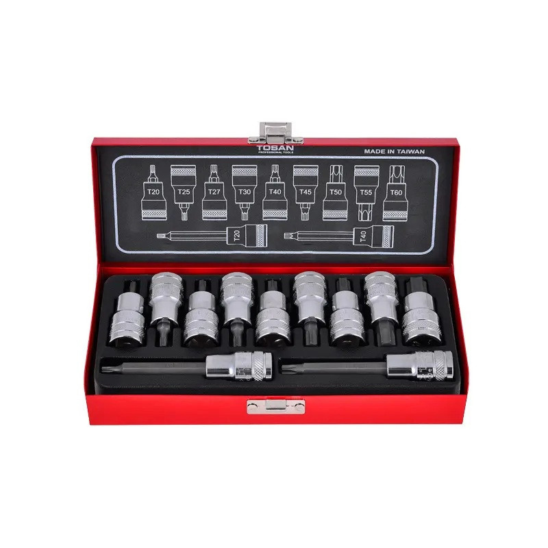 آچار بکس بیت ستاره ای توسن مدل T1253-15TB مجموعه 15 عددی آچار بکس بیت ستاره ای توسن مدل T1253-15TB مجموعه 15 عددی