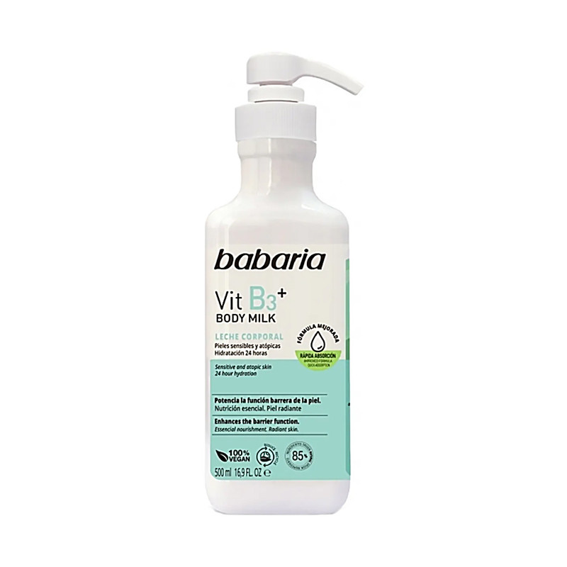 شیر بدن باباریا مدل Vit B3 مناسب برای پوست حساس حجم 500 میلی لیتر شیر بدن باباریا مدل Vit B3 مناسب برای پوست حساس حجم 500 میلی لیتر
