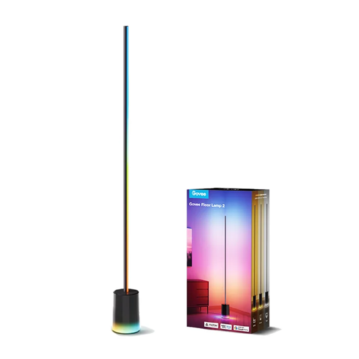 چراغ هوشمند گووی مدل RGBICWW Floor Lamp 2 H607C-مشکی چراغ هوشمند گووی مدل RGBICWW Floor Lamp 2 H607C-مشکی