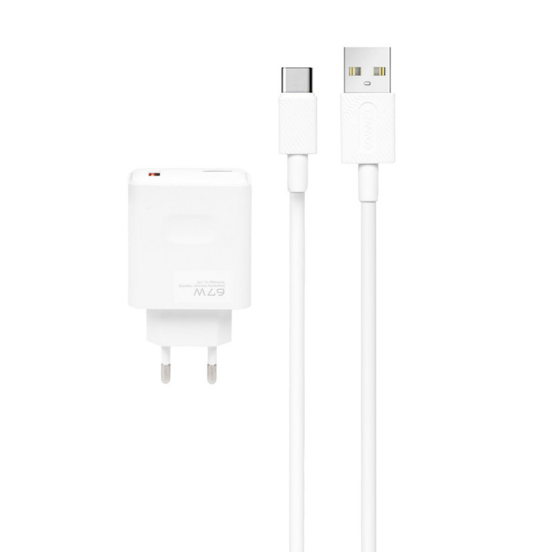 شارژر دیواری ترانیو مدل EU2-C توان 67 وات به همراه کابل USB-C شارژر دیواری ترانیو مدل EU2-C توان 67 وات به همراه کابل USB-C