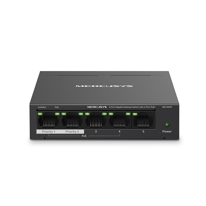 سوئیچ POE پنج پورت مرکوسیس مدل MS105GPE سوئیچ POE پنج پورت مرکوسیس مدل MS105GPE