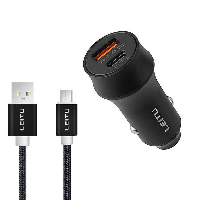 شارژر فندکی لیتو مدل LC-C10 به همراه کابل تبدیل microUSB شارژر فندکی لیتو مدل LC-C10 به همراه کابل تبدیل microUSB