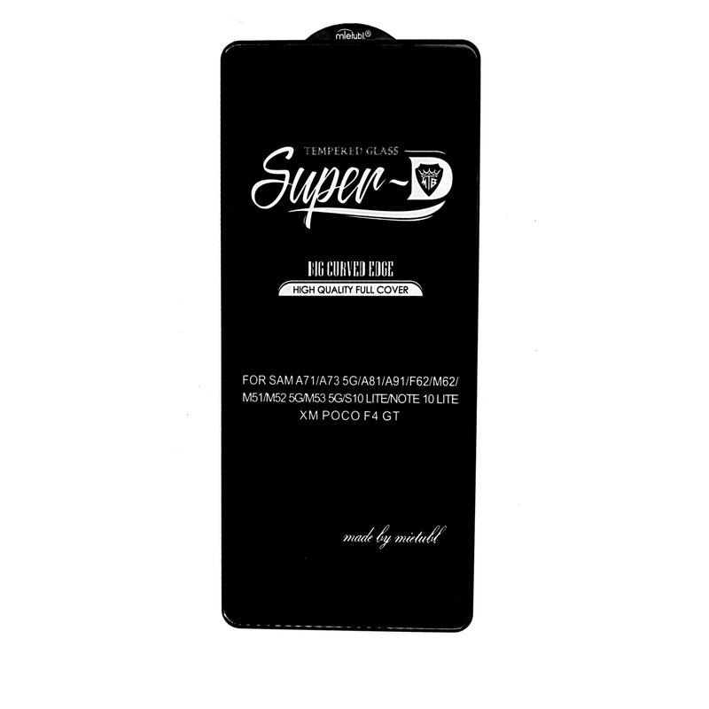 گلس گوشی سامسونگ galaxy A71-A72-A73-A81-A91-M62-M51-M2-5G-M53-S10 LITE -NOTE 10 LITE میتوبل مدل SUPER-D -بی رنگ گلس گوشی سامسونگ galaxy A71-A72-A73-A81-A91-M62-M51-M2-5G-M53-S10 LITE -NOTE 10 LITE میتوبل مدل SUPER-D -بی رنگ
