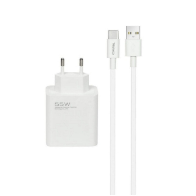 شارژر دیواری 55 وات ترانیو مدل EU3-C به همراه کابل USB-C