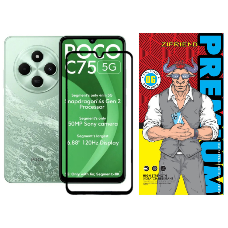 محافظ صفحه نمایش گوشی موبایل زیفرند شیشه ای فول چسب مدل 9H مناسب شیائومی Poco C75 5G محافظ صفحه نمایش گوشی موبایل زیفرند شیشه ای فول چسب مدل 9H مناسب شیائومی Poco C75 5G
