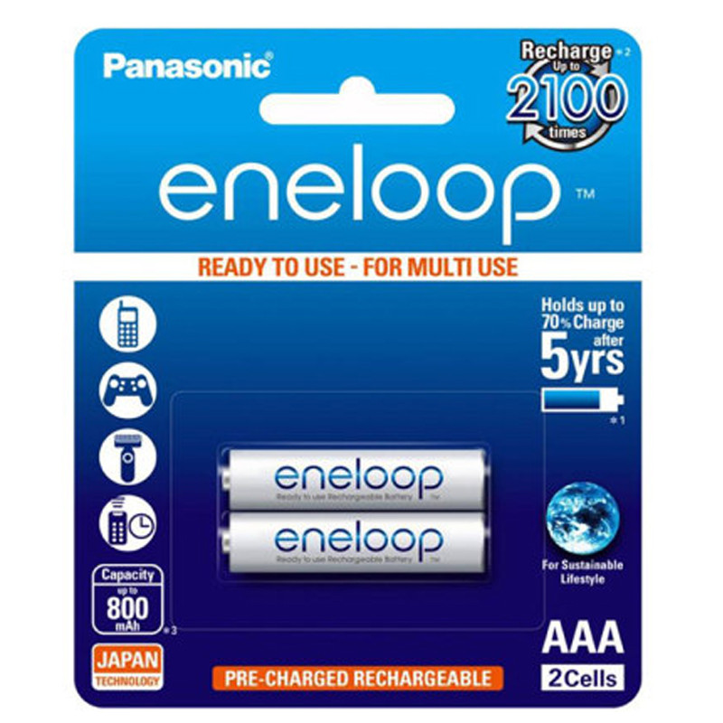 باتری نیم قلمی پاناسونیک مدل eneloop BK-4MCCE بسته 2 عددی باتری نیم قلمی پاناسونیک مدل eneloop BK-4MCCE بسته 2 عددی