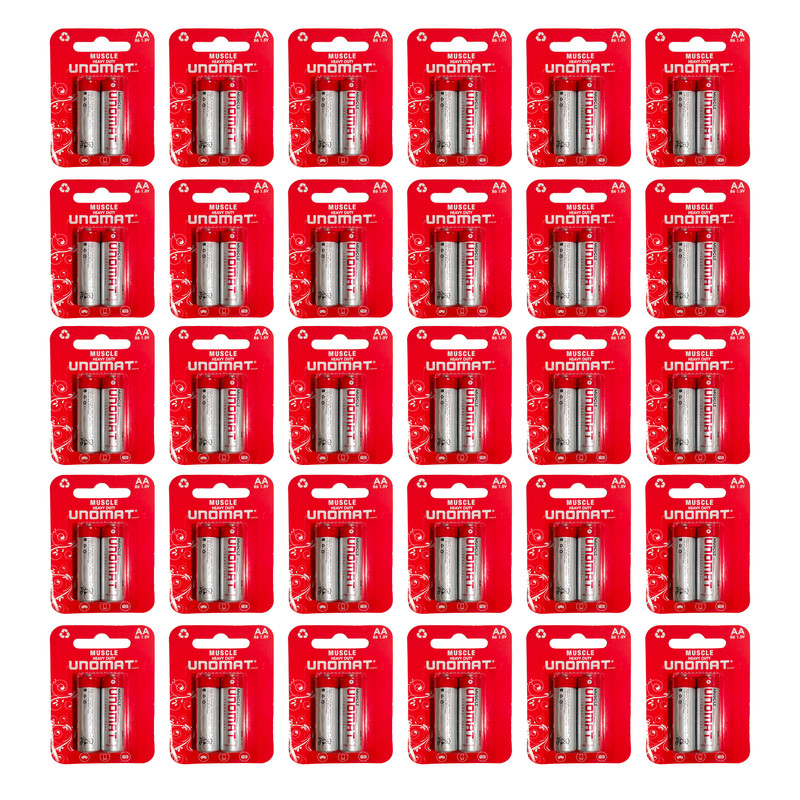 باتری قلمی یونومات مدل MUSCLE HEAVY DUTY R6 بسته 60 عددی باتری قلمی یونومات مدل MUSCLE HEAVY DUTY R6 بسته 60 عددی