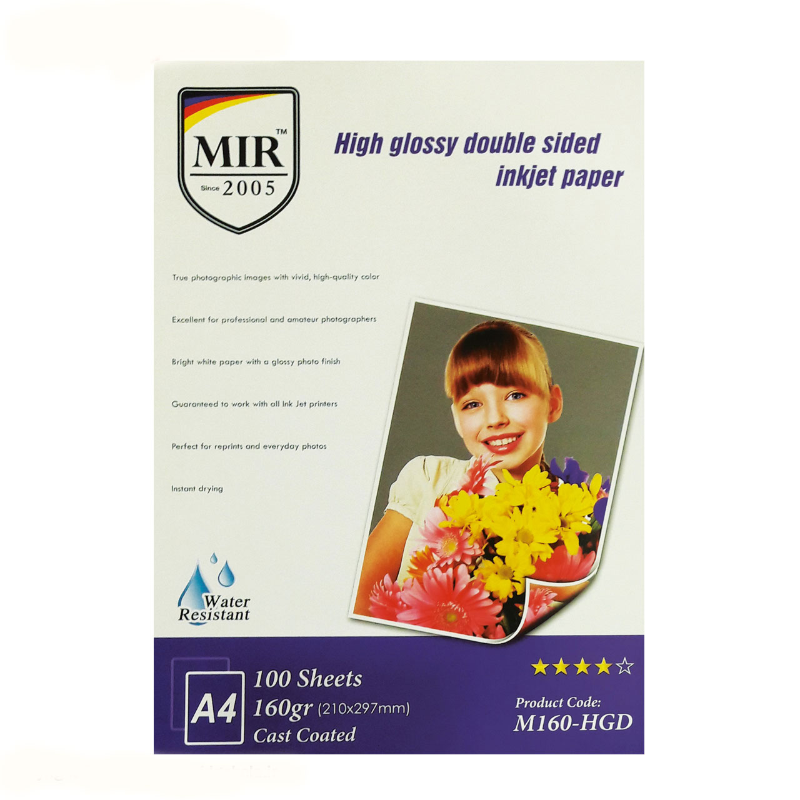کاغذ A4 چاپ عکس گلاسه میر مدل M160-HGD بسته 100 عددی کاغذ A4 چاپ عکس گلاسه میر مدل M160-HGD بسته 100 عددی