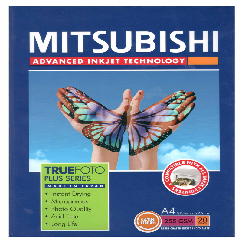 کاغذ A4 چاپ عکس میتسوبیشی مدل TRUEFOTO بسته 20 عددی کاغذ A4 چاپ عکس میتسوبیشی مدل TRUEFOTO بسته 20 عددی