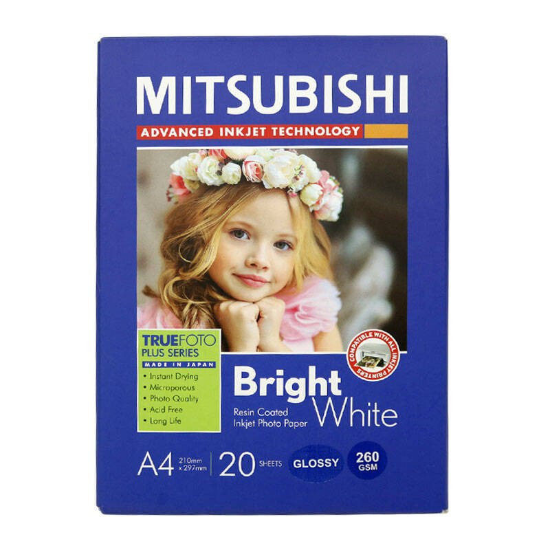 کاغذ A4 چاپ عکس گلاسه میتسوبیشی مدل گلاسه بسته 20 عددی کاغذ A4 چاپ عکس گلاسه میتسوبیشی مدل گلاسه بسته 20 عددی