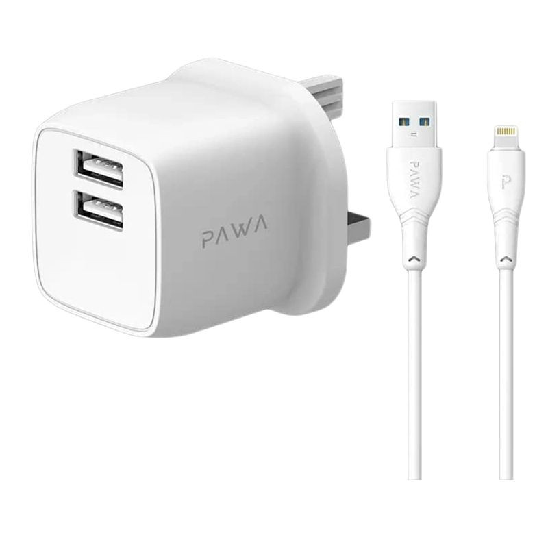 شارژر دیواری پاوا 12 وات مدل Pocket Mini به همراه کابل لایتنینگ