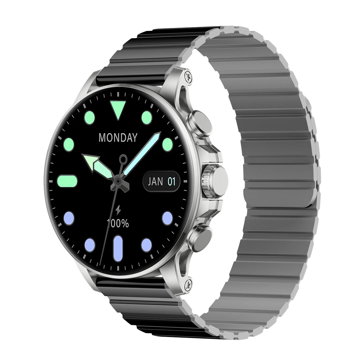 ساعت هوشمند گلوریمی مدل M2 MAX LTD-بدنه مشکی بند خاکستری