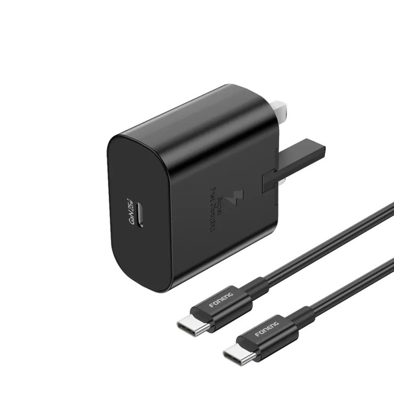 شارژر دیواری فوننگ 25 وات مدل UK32 به همراه کابل USB-C شارژر دیواری فوننگ 25 وات مدل UK32 به همراه کابل USB-C