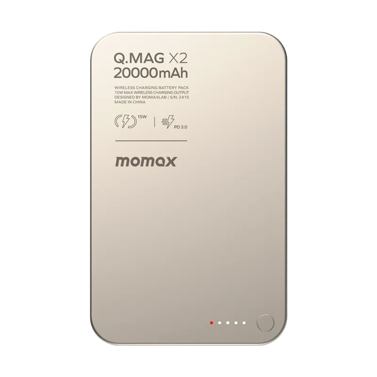 پاوربانک مومکس مدل Q.Mag X2 IP133 ظرفیت 20000 میلی آمپر ساعت-تیتانیوم