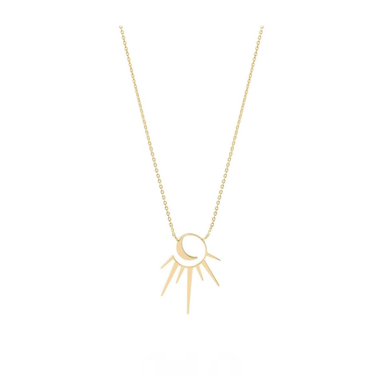 گردنبند طلا زنانه طرح ماه و خورشید تابان قو طلایی کد N002740 گردنبند طلا زنانه طرح ماه و خورشید تابان قو طلایی کد N002740