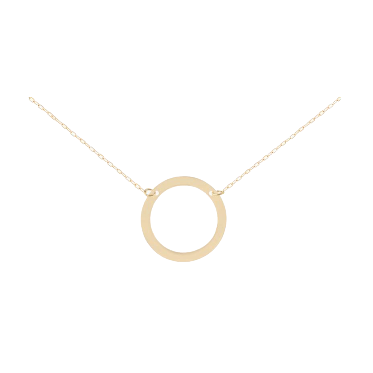 گردنبند طلا زنانه طرح دایره تو خالی قو طلایی کد N049239-1.00