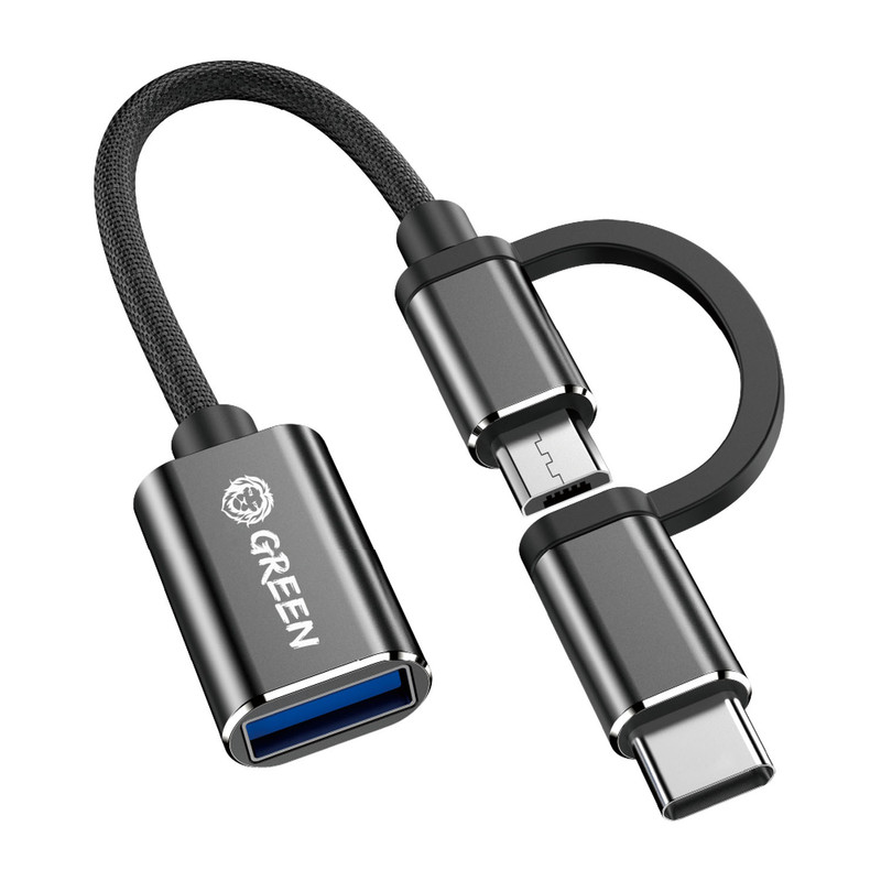 مبدل OTG گرین مدل usb to micro or type-c مبدل OTG گرین مدل usb to micro or type-c