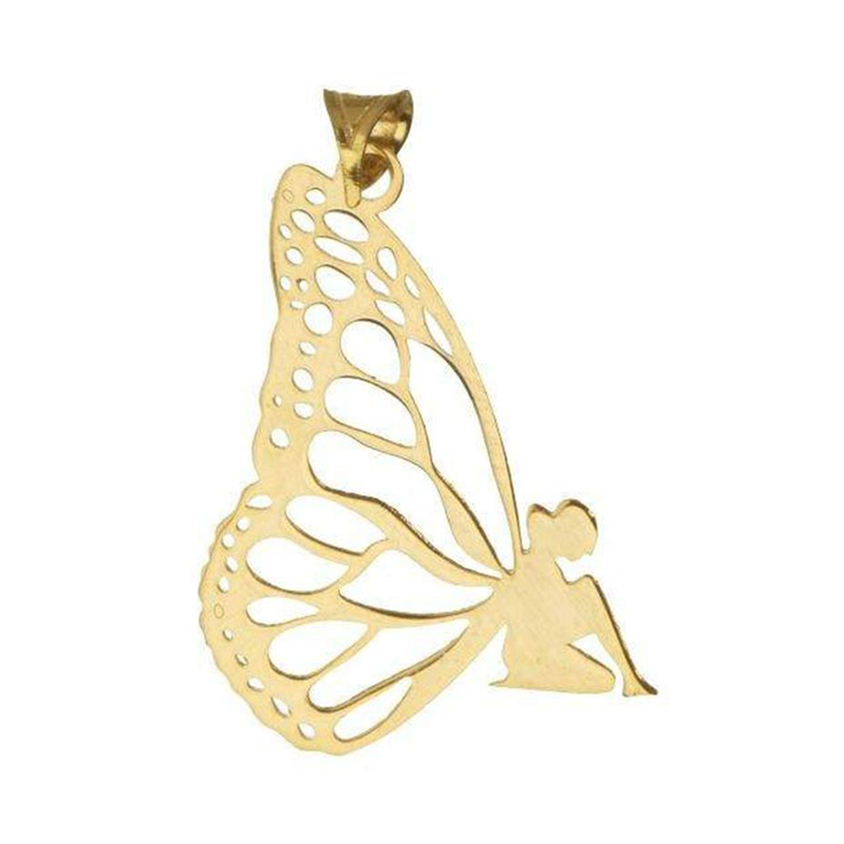 آویز طلا زنانه طرح پری پروانه ای قو طلایی کد P033769-800 آویز طلا زنانه طرح پری پروانه ای قو طلایی کد P033769-800