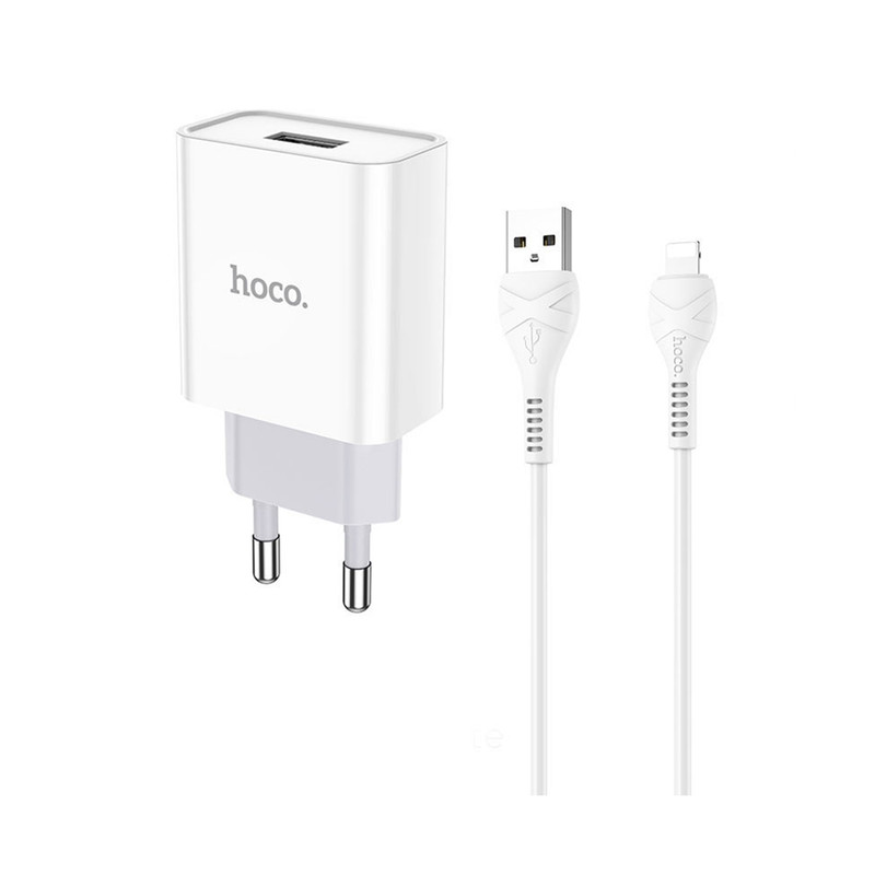 شارژر دیواری هوکو 10 وات مدل C81A به همراه کابل لایتنینگ شارژر دیواری هوکو 10 وات مدل C81A به همراه کابل لایتنینگ