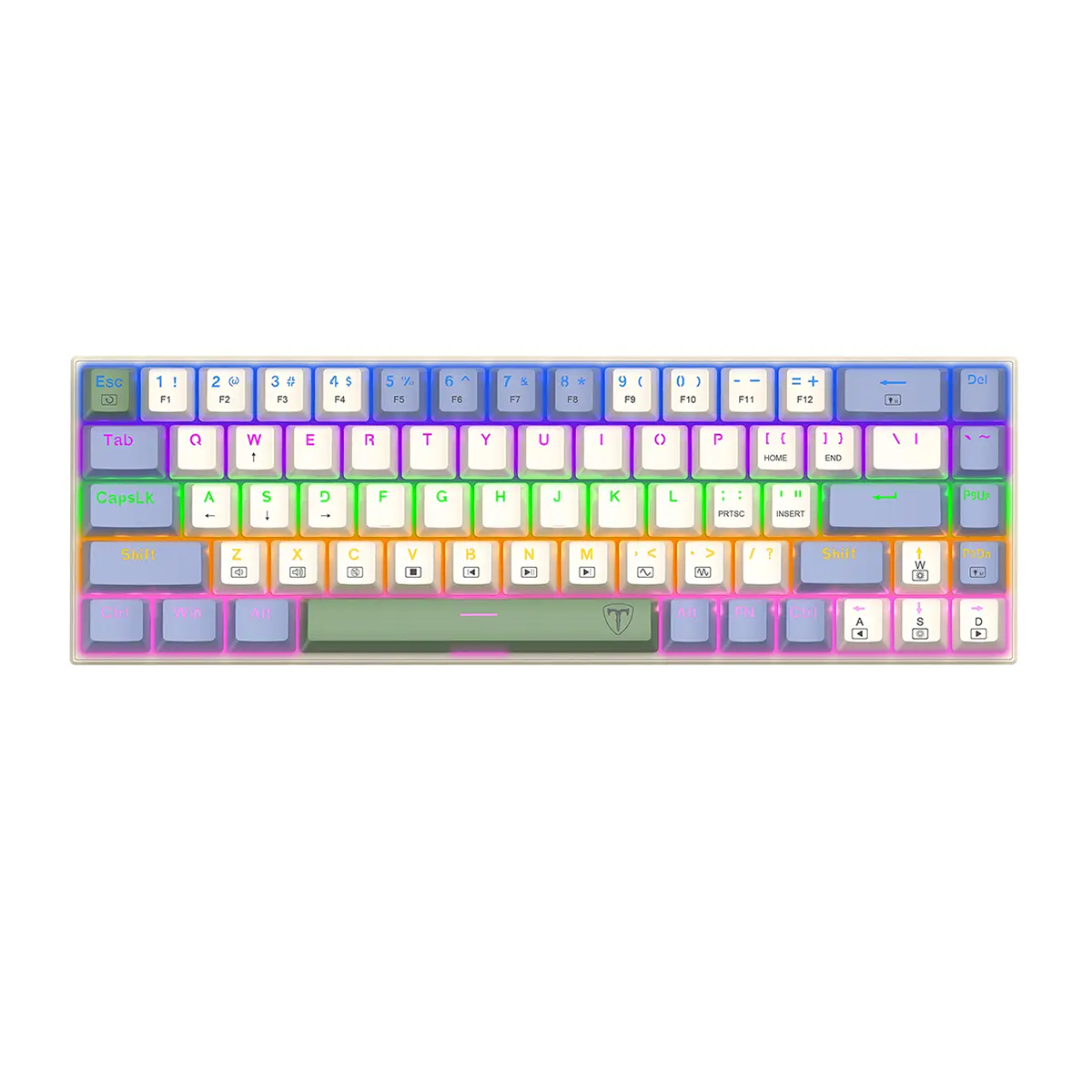 کیبورد تی دگر مدل Viator T-TGK325 Rainbow مخصوص بازی کیبورد تی دگر مدل Viator T-TGK325 Rainbow مخصوص بازی