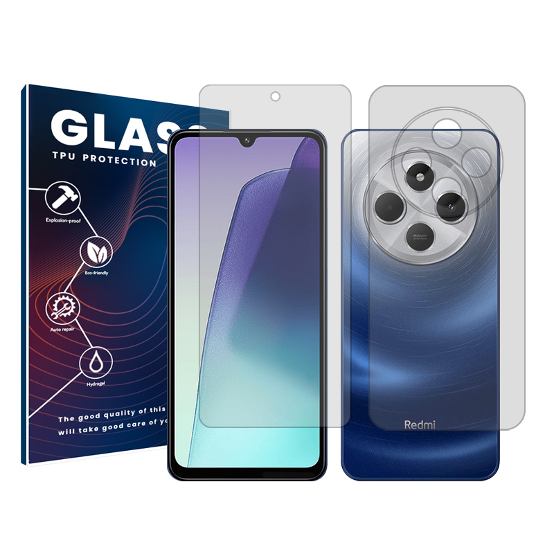 محافظ صفحه نمایش شفاف گلس مدل Resistant مناسب برای گوشی موبایل شیائومی Redmi 14C به همراه محافظ پشت گوشی محافظ صفحه نمایش شفاف گلس مدل Resistant مناسب برای گوشی موبایل شیائومی Redmi 14C به همراه محافظ پشت گوشی