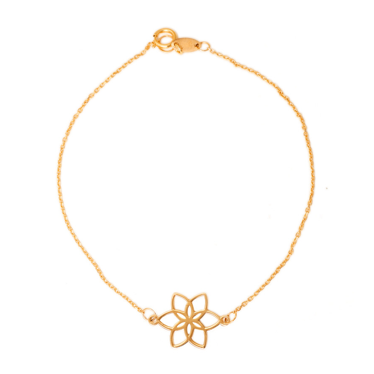 دستبند طلا زنانه طرح گل لوتوس قو طلایی کد B039827 دستبند طلا زنانه طرح گل لوتوس قو طلایی کد B039827