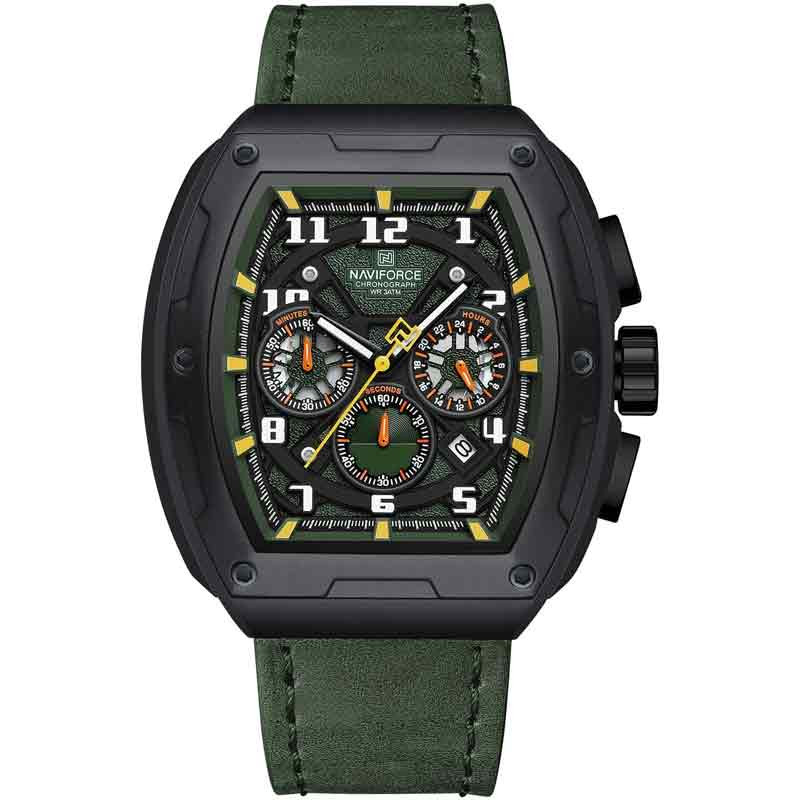 ساعت مچی مردانه نیوی فورس مدل NF8053 GR BK-بدنه مشکی بند سبز ساعت مچی مردانه نیوی فورس مدل NF8053 GR BK-بدنه مشکی بند سبز