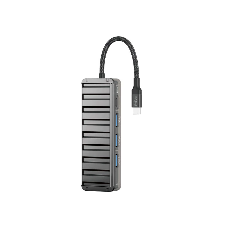 هاب USB-C پرووان 4 پورت مدل PHU554-نقرهای هاب USB-C پرووان 4 پورت مدل PHU554-نقرهای