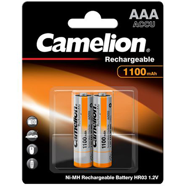   باتری نیم قلمی قابل شارژ کملیون مدل Ni-MH Rechargeable بسته 2 عددی - ظرفیت 1100 میلی آمپر