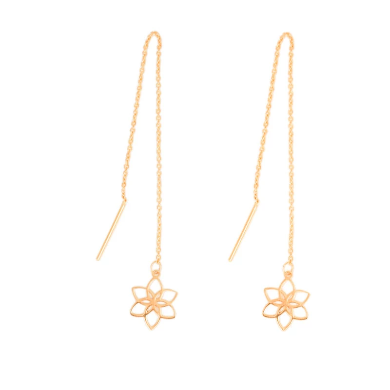 گوشواره طلا زنانه طرح گل لوتوس قو طلایی-0.35 گوشواره طلا زنانه طرح گل لوتوس قو طلایی-0.35