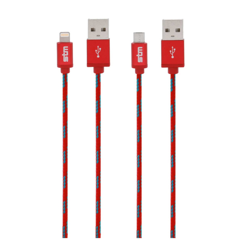 کابل تبدیل USB به microUSB و USB به لایتنینگ اس تی ام مدل Elite طول 0.2 متر کابل تبدیل USB به microUSB و USB به لایتنینگ اس تی ام مدل Elite طول 0.2 متر