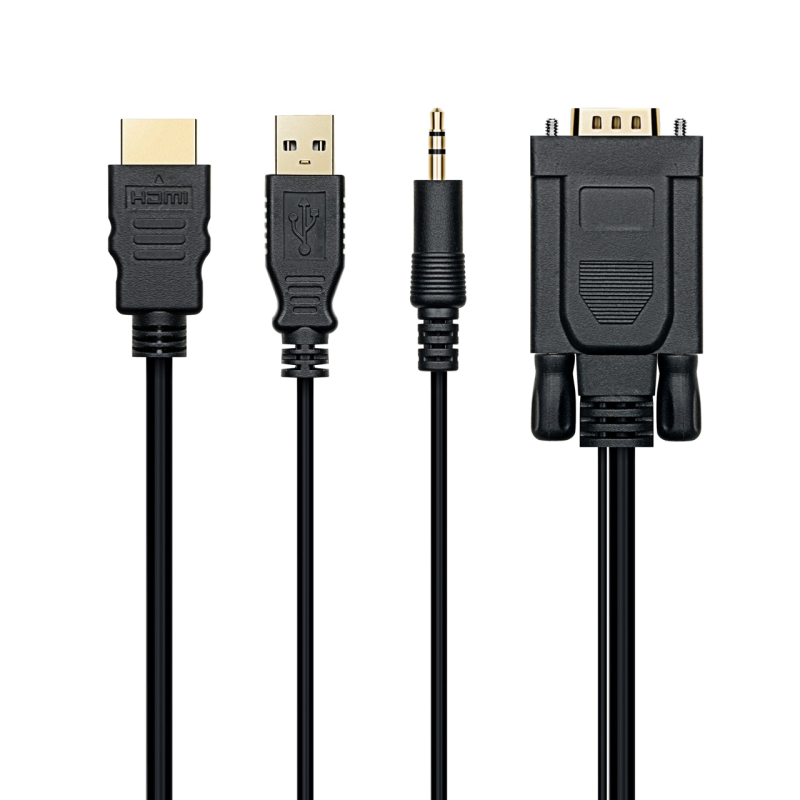 کابل HDMI به VGA ، AUX ، USB ای نت مدل En-CoV2017 طول 3 متر