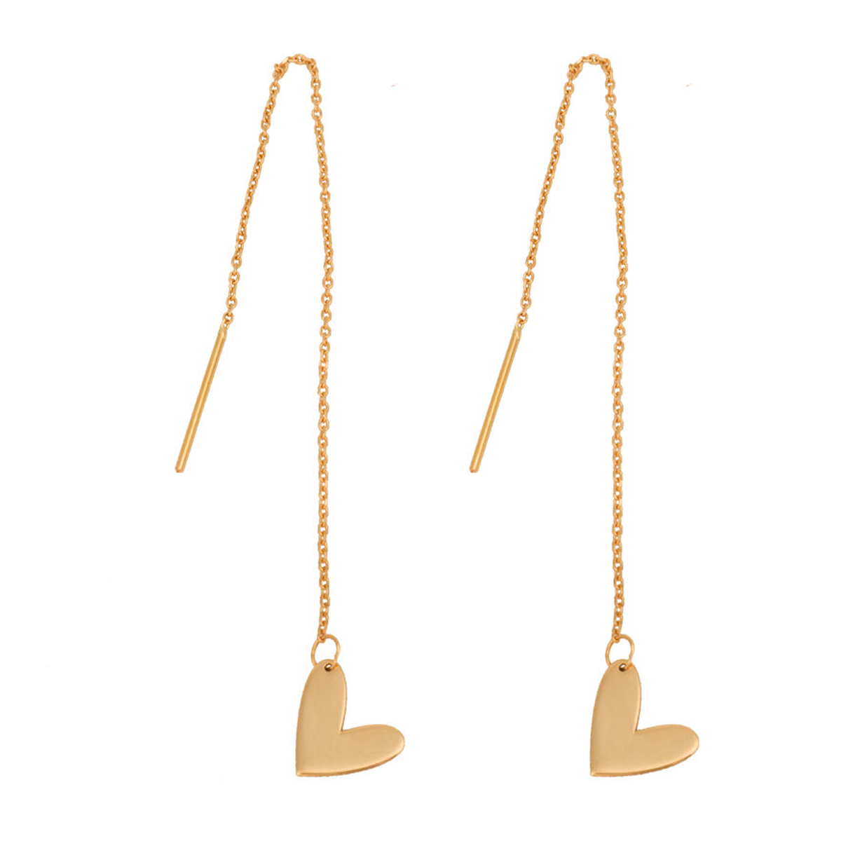 گوشواره طلا زنانه طرح قلب مینیمال قو طلایی کد 035458-0.70