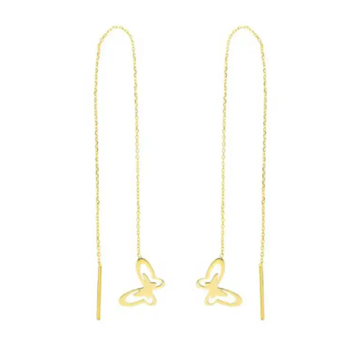 گوشواره طلا زنانه طرح پروانه در پروانه قو طلایی کد E017503-0.80