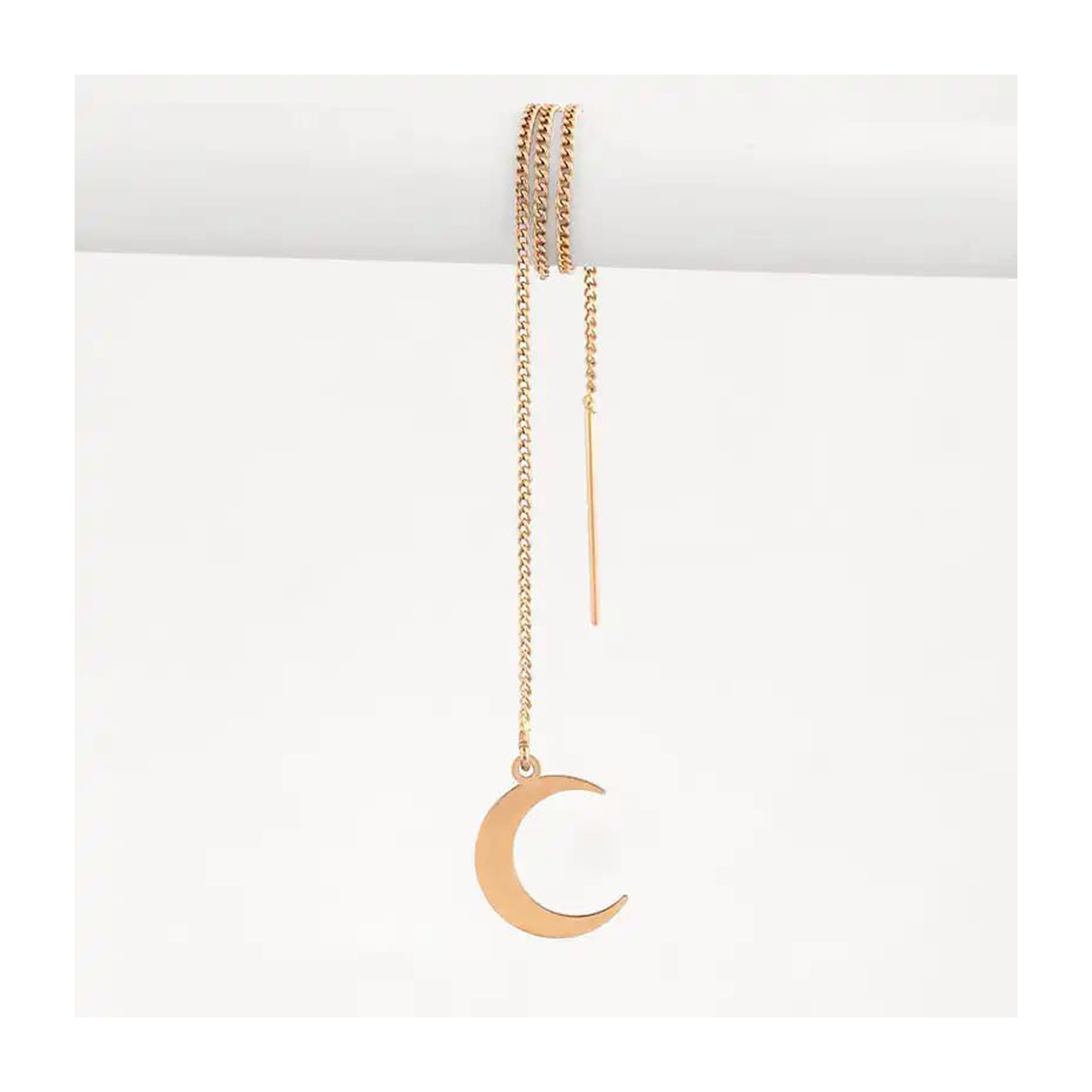 گوشواره طلا زنانه طرح ماه ساده قو طلایی کد E002492-0.75