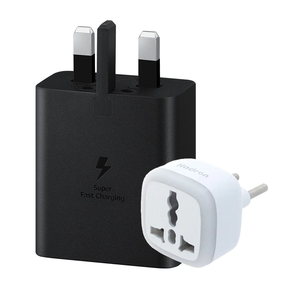 شارژر دیواری سامسونگ 45 وات مدل EP-T4510 به همراه تبدیل 3 به 2 چراغدار هادرون مدل A10-1 شارژر دیواری سامسونگ 45 وات مدل EP-T4510 به همراه تبدیل 3 به 2 چراغدار هادرون مدل A10-1