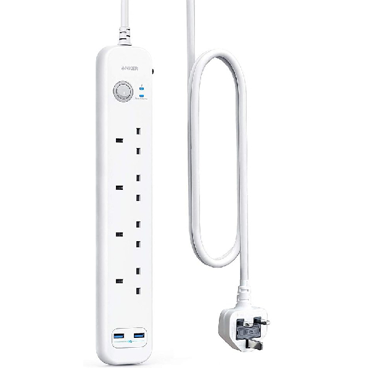 چند راهی برق انکر مدل 6IN1 USB Power Strip A9141 (دارای 2 پورت USB)