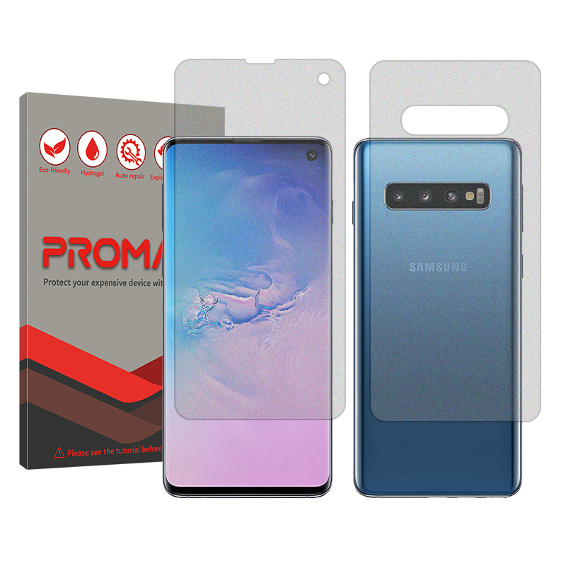 محافظ صفحه نمایش مات پرومیت مدل Resistant مناسب برای گوشی موبایل سامسونگ Galaxy S10 به همراه محافظ پشت گوشی محافظ صفحه نمایش مات پرومیت مدل Resistant مناسب برای گوشی موبایل سامسونگ Galaxy S10 به همراه محافظ پشت گوشی