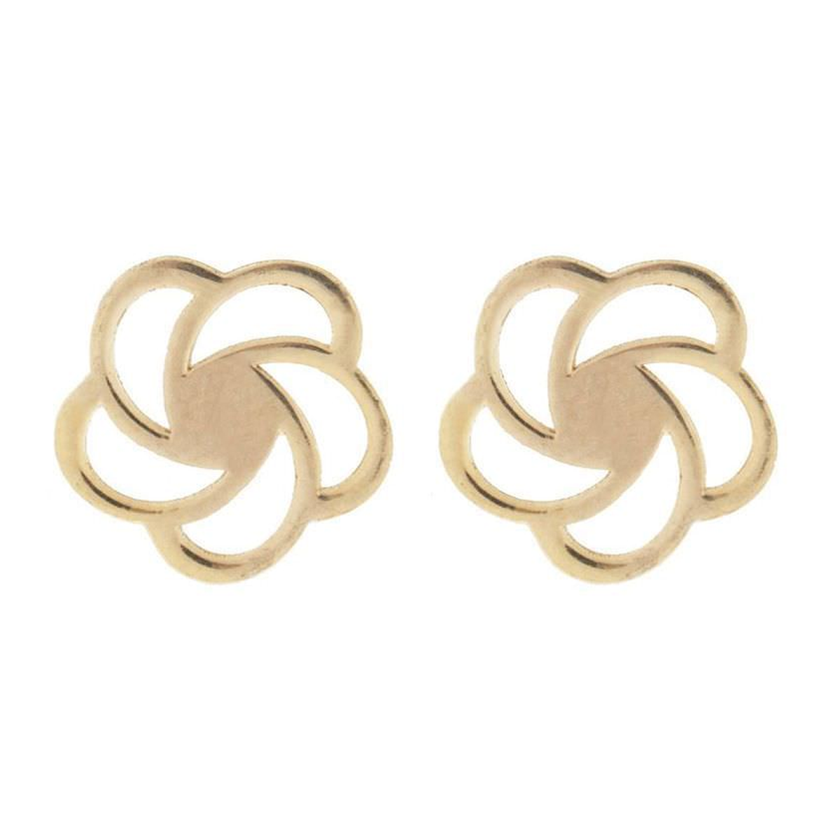 گوشواره طلا زنانه طرح گل دورانی قو طلایی کد E039209-0.40 گوشواره طلا زنانه طرح گل دورانی قو طلایی کد E039209-0.40