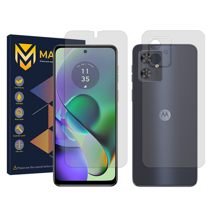 محافظ صفحه نمایش شفاف مستر مدل Resistant مناسب برای گوشی موبایل موتورولا Moto G54 به همراه محافظ پشت گوشی محافظ صفحه نمایش شفاف مستر مدل Resistant مناسب برای گوشی موبایل موتورولا Moto G54 به همراه محافظ پشت گوشی