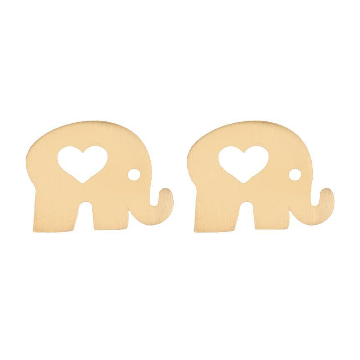 گوشواره طلا زنانه طرح فیل و قلب قو طلایی کد E025117-0.30