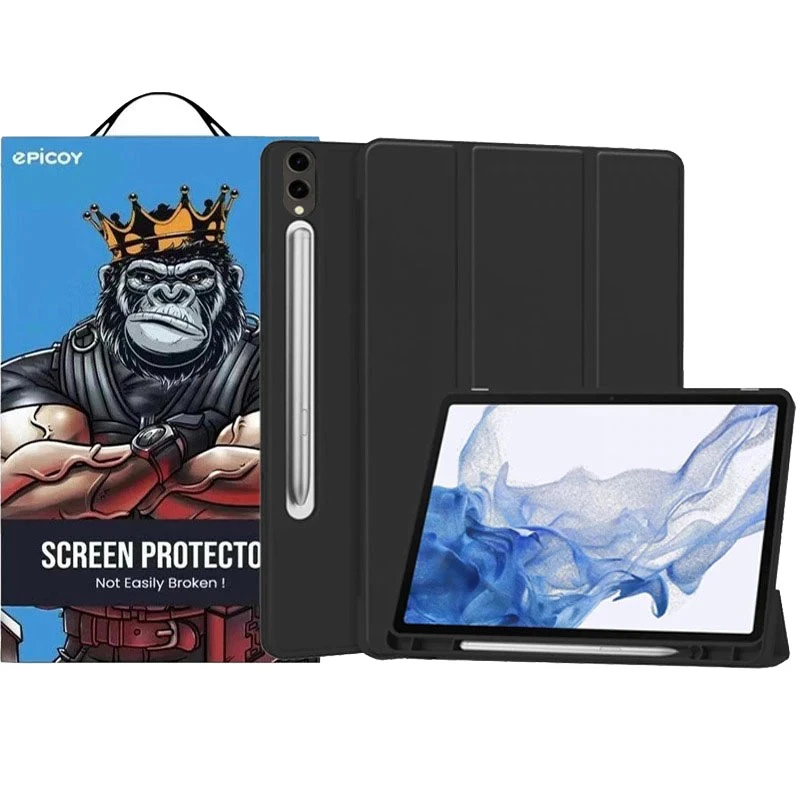 کیف کلاسوری اپیکوی تبلت سامسونگ Galaxy Tab S10 Ultra -S9 Ultra -S8 Ultra مدل Smart-طلایی