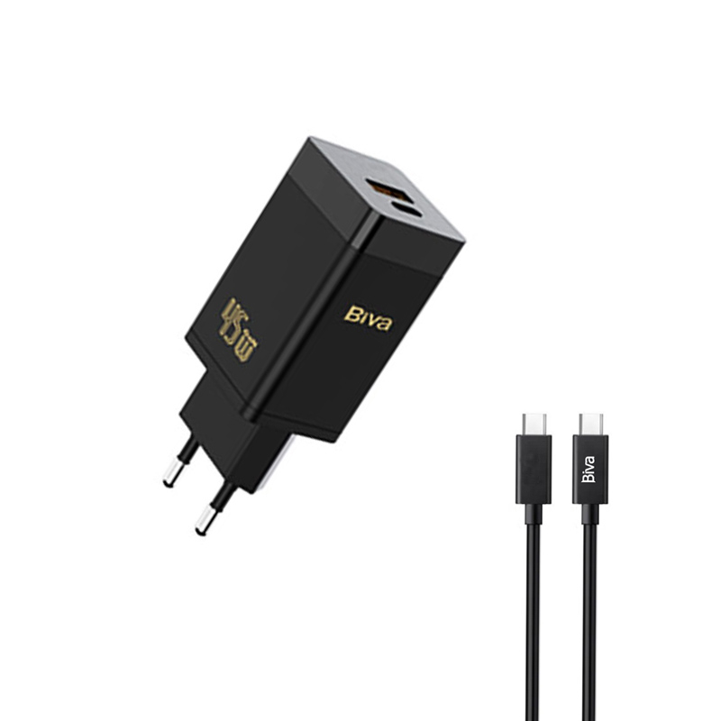 شارژر دیواری 45 وات بیوا مدل HC-15 به همراه کابل USB-C شارژر دیواری 45 وات بیوا مدل HC-15 به همراه کابل USB-C