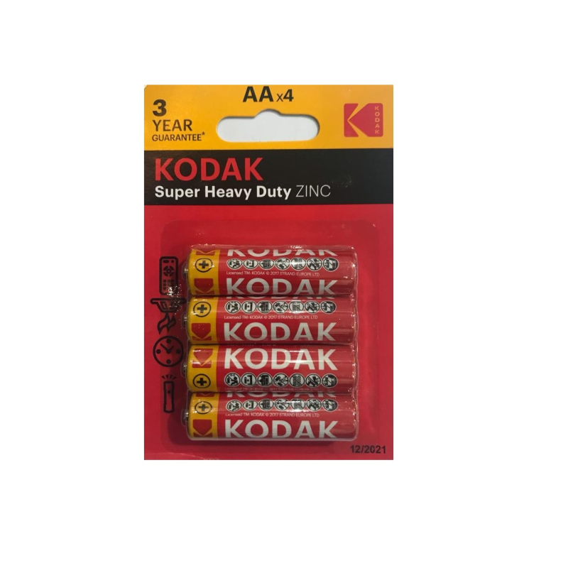 باتری قلمی کداک مدل Super Heavy Duty ZINC بسته 4 عددی باتری قلمی کداک مدل Super Heavy Duty ZINC بسته 4 عددی