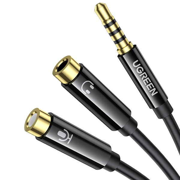 مبدل 1 به 2 صدا 3.5 میلیمتری یوگرین مدل AV141-30620 طول 0.2 متر مبدل 1 به 2 صدا 3.5 میلیمتری یوگرین مدل AV141-30620 طول 0.2 متر