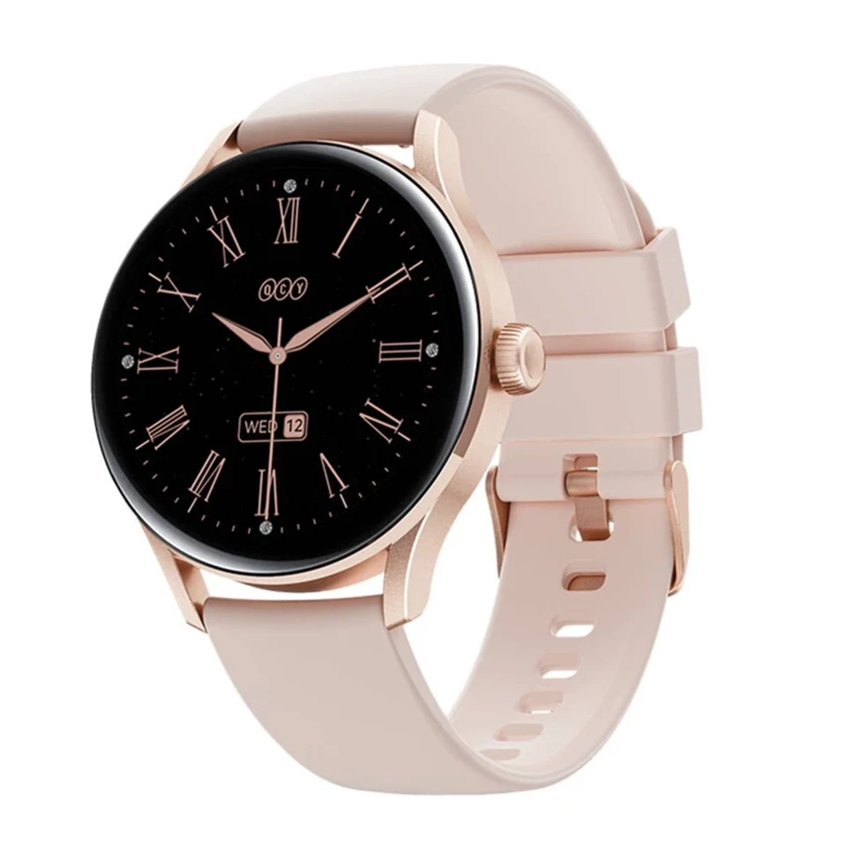 ساعت هوشمند کیو سی وای مدل Watch Elite-بدنه طلایی بند صورتی ساعت هوشمند کیو سی وای مدل Watch Elite-بدنه طلایی بند صورتی