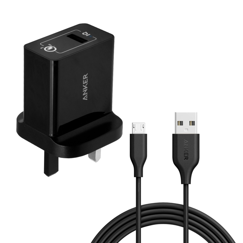 شارژر دیواری انکر مدل A2013-UK به همراه کابل میکرو USB