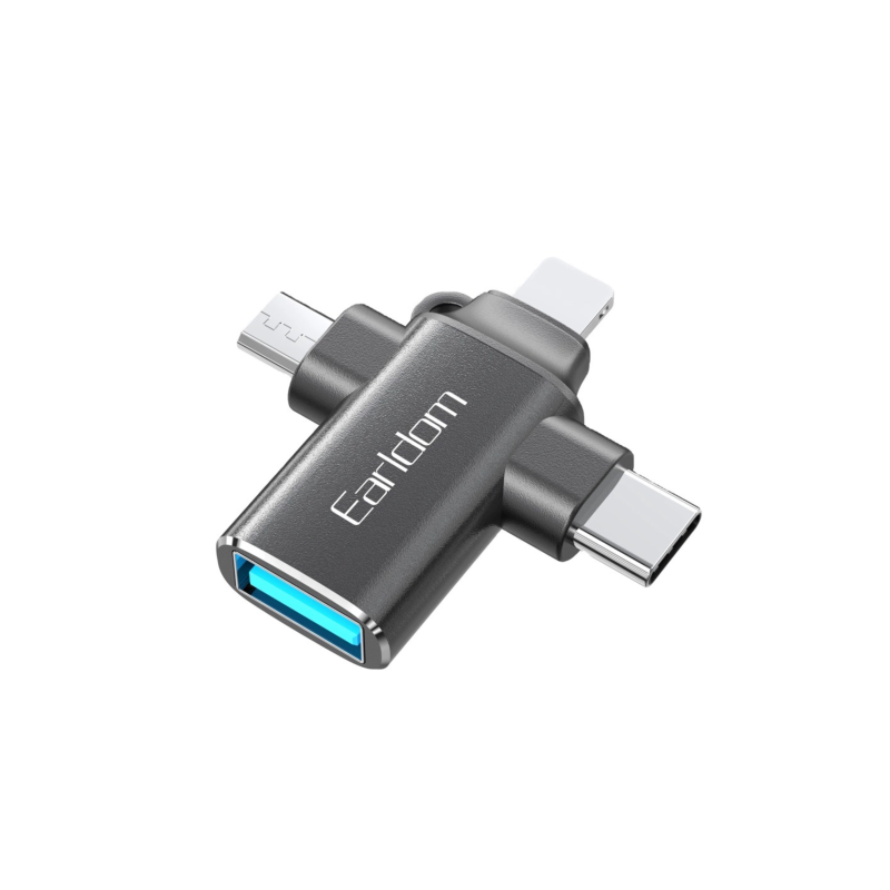 مبدل USB OTG به microUSB، لایتنینگ، USB-C ارلدام مدل ET-OT80 مبدل USB OTG به microUSB، لایتنینگ، USB-C ارلدام مدل ET-OT80
