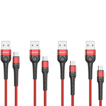 کابل میکرو USB کلومن پلاس مدل K6 Plus مجموعه ۴ عددی