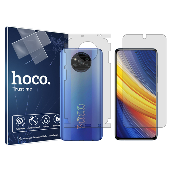 محافظ صفحه نمایش شفاف هوکو مدل Hygel مناسب برای گوشی موبایل  شیائومی Poco X3 Pro به همراه محافظ پشت گوشی